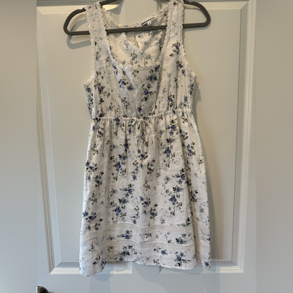 Reformation Moss Linen Mini Dress size 6